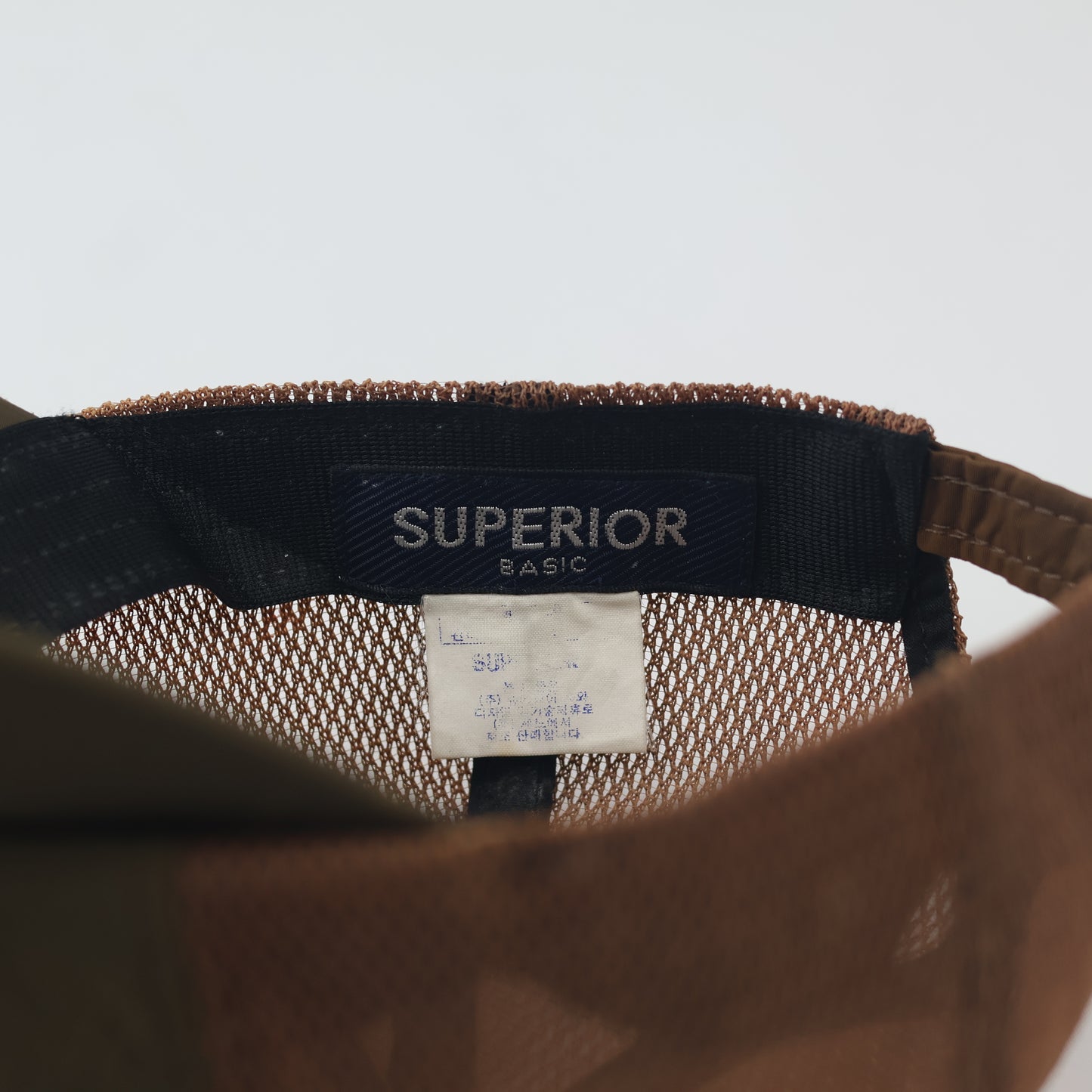 Superior Classic Premium Mesh Back Thrifted Trucker Hat - Earth Tone Brown & Olive