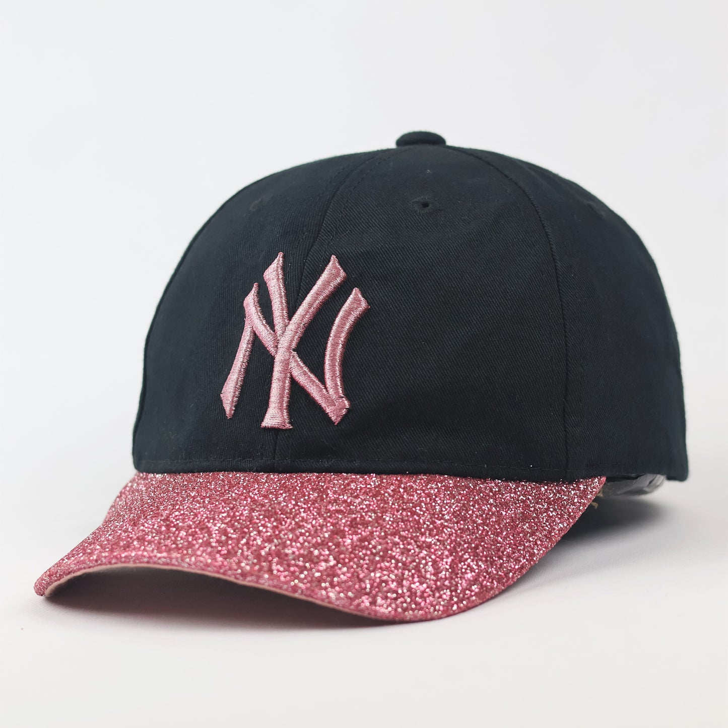 MLB Korea Kids NY Yankees Baseball Thrifted Cap - Pink Glitter Brim Edition