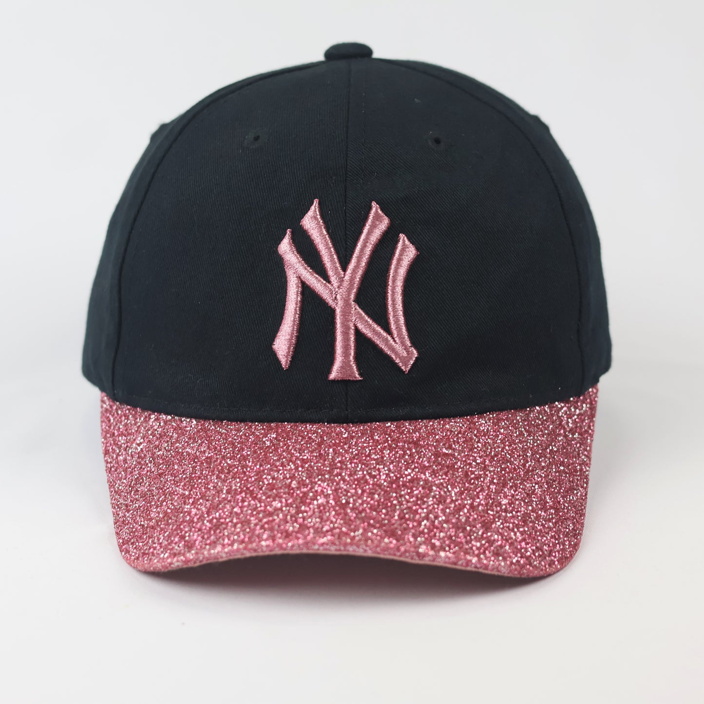 MLB Korea Kids NY Yankees Baseball Thrifted Cap - Pink Glitter Brim Edition