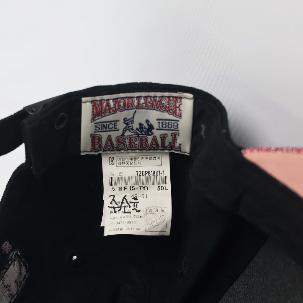 MLB Korea Kids NY Yankees Baseball Thrifted Cap - Pink Glitter Brim Edition