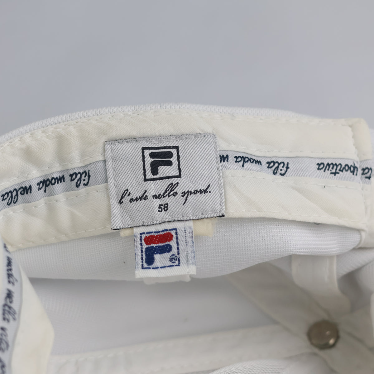 Thrifted Fila Classic White Mini F-Box Embroidered Strapback Cap (Size 56–57 cm)  |10854
