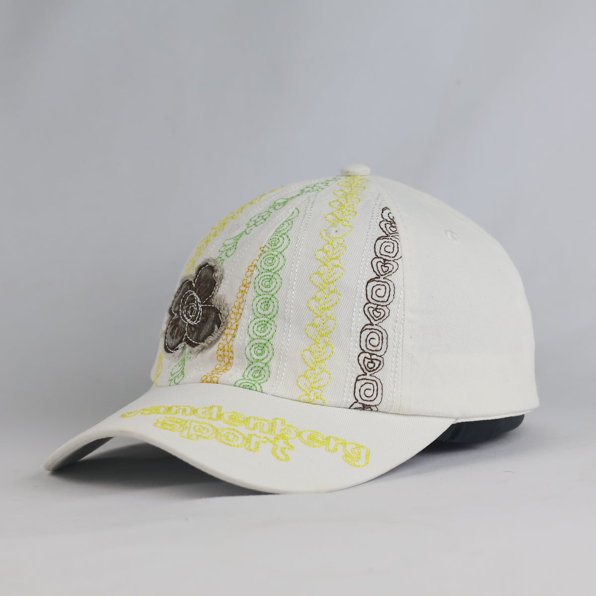 Thrifted Vandenberg Sport White Floral Embroidery Cotton Cap (Size 56–57 cm) |10857