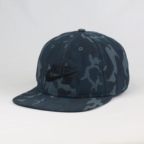 Vintage Nike SB Camo Snapback Hat | Thrifted Blue Camouflage Skate Cap