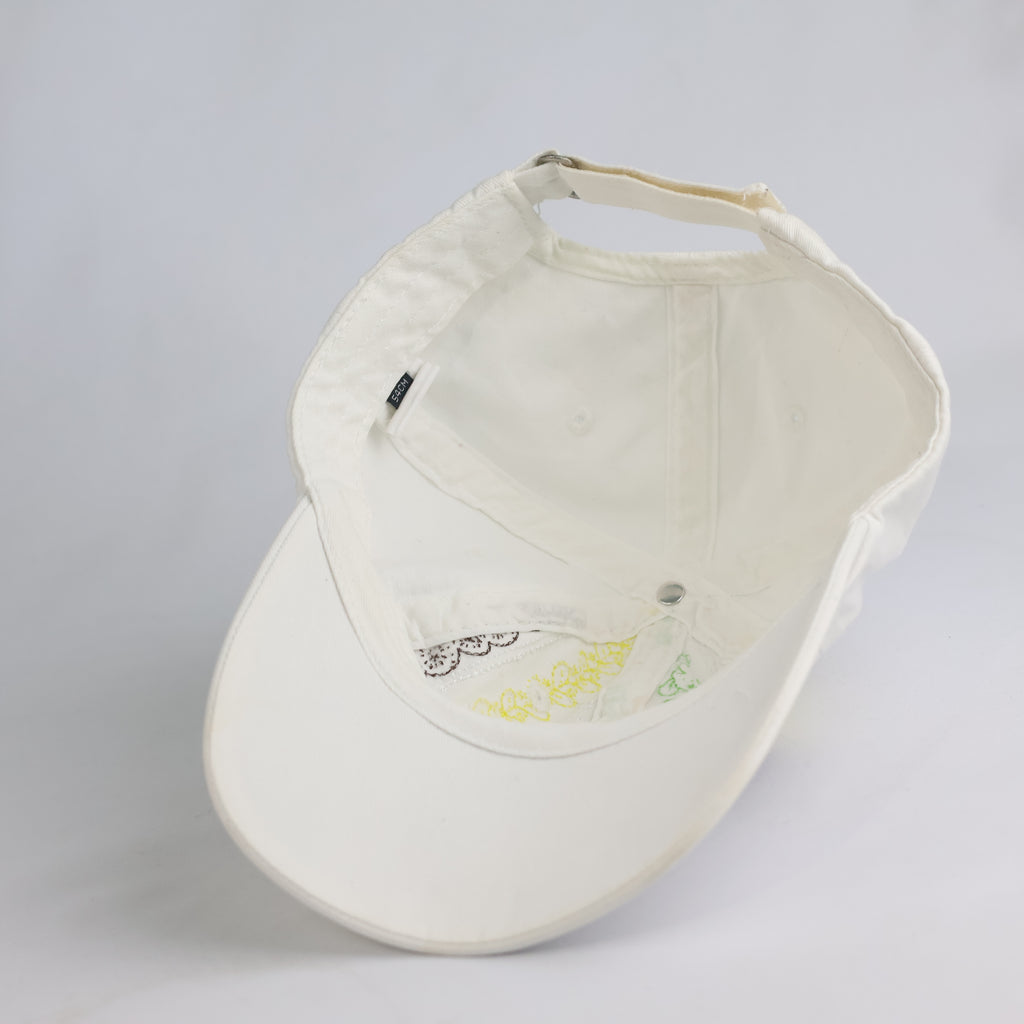 Thrifted Vandenberg Sport White Floral Embroidery Cotton Cap (Size 56–57 cm) |10857