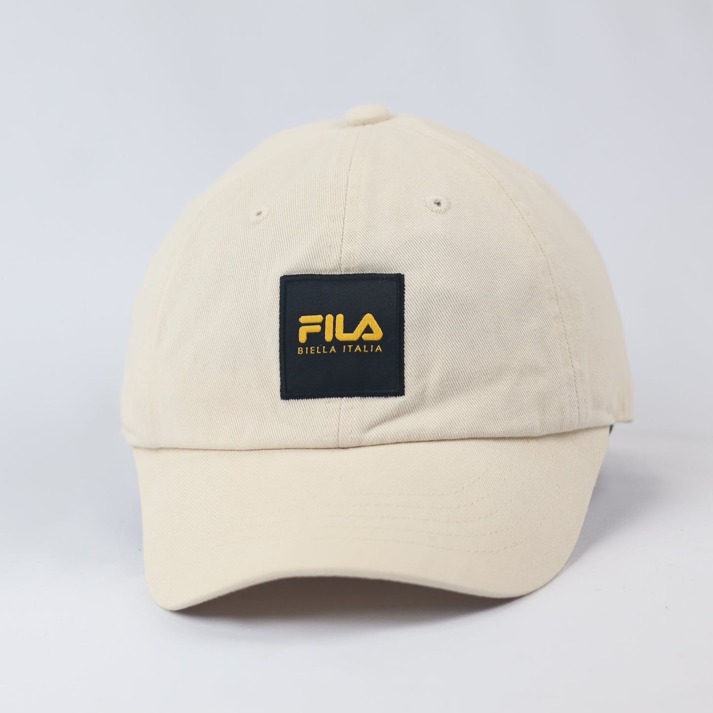 FILA Biella Italia Heritage Patch Thrifted Cap - Classic Cream Unisex Baseball Hat