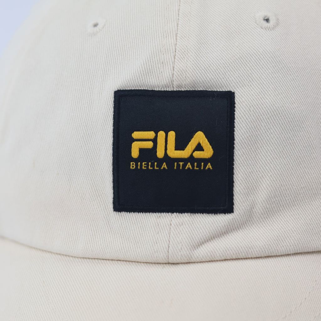 FILA Biella Italia Heritage Patch Thrifted Cap - Classic Cream Unisex Baseball Hat