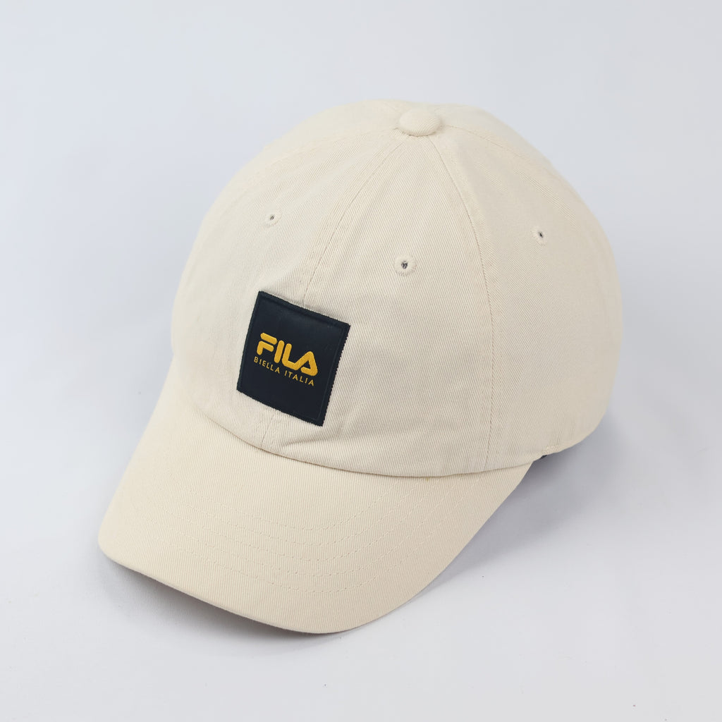 FILA Biella Italia Heritage Patch Thrifted Cap - Classic Cream Unisex Baseball Hat