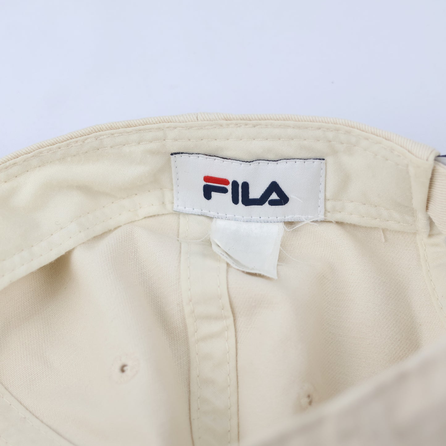 FILA Biella Italia Heritage Patch Thrifted Cap - Classic Cream Unisex Baseball Hat
