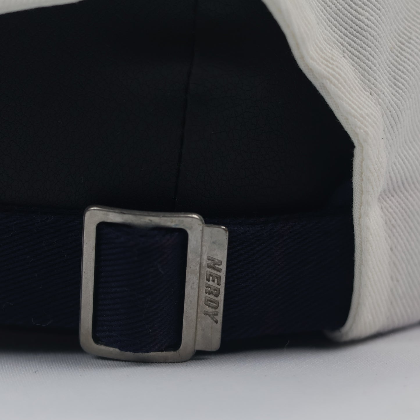 Official NERDY "Great Deals" Baseball  Thrifted Cap - Cream & Navy Unisex Dad Hat