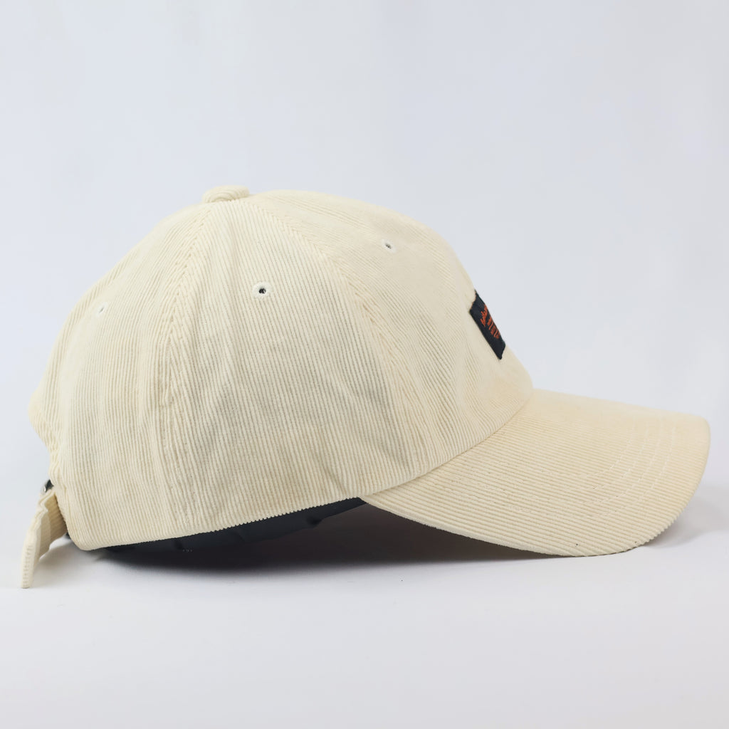 Official fun.da.mentalist Corduroy Dad Thrifted Hat - Cream Beige Unisex Sport Cap