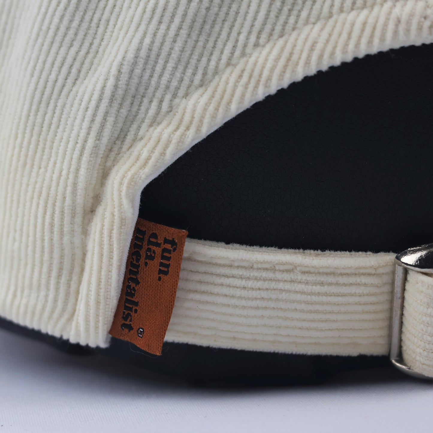 Official fun.da.mentalist Corduroy Dad Thrifted Hat - Cream Beige Unisex Sport Cap