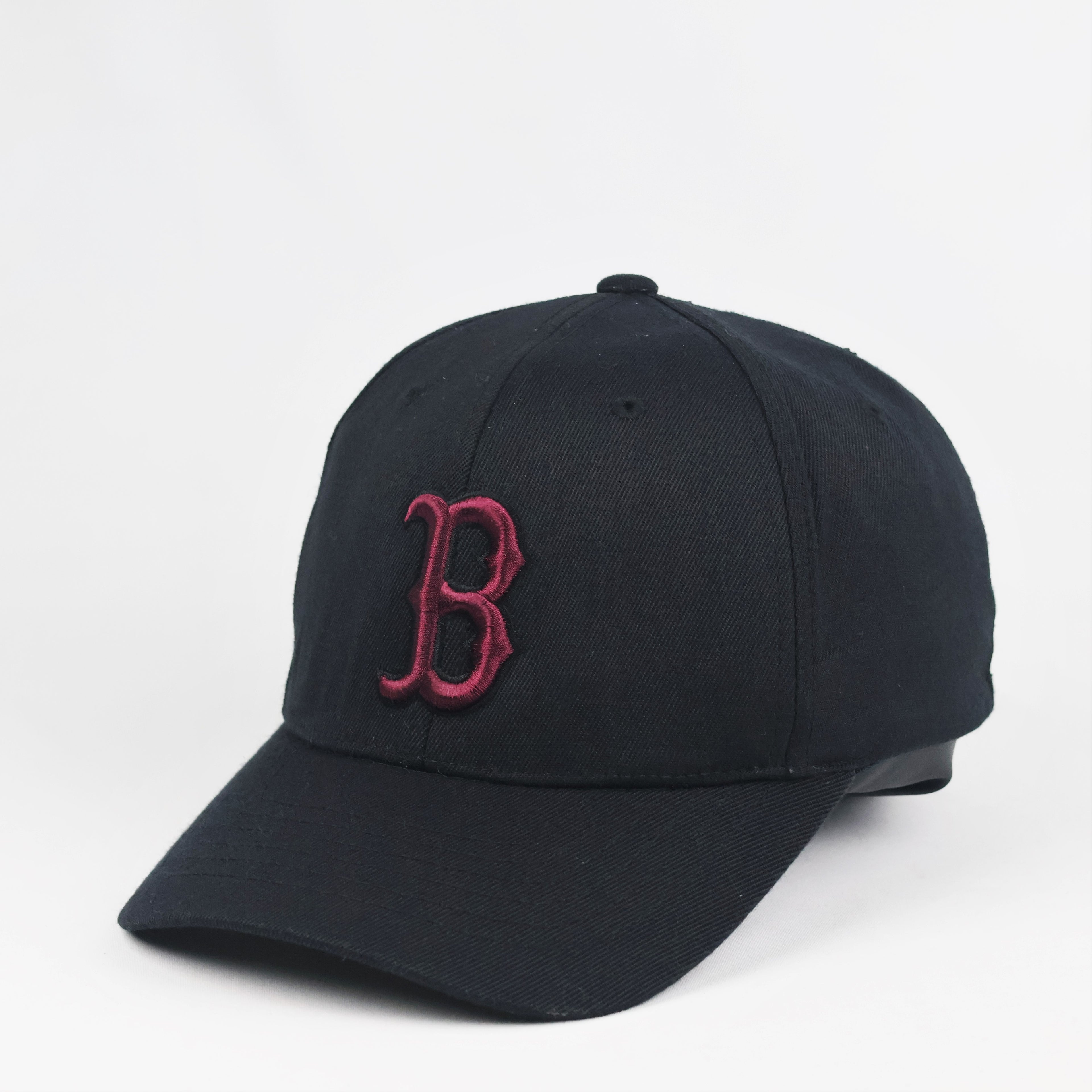 Vintage Boston Red Sox Flexfit Hat | Thrifted Black & Maroon MLB Cap XS-S