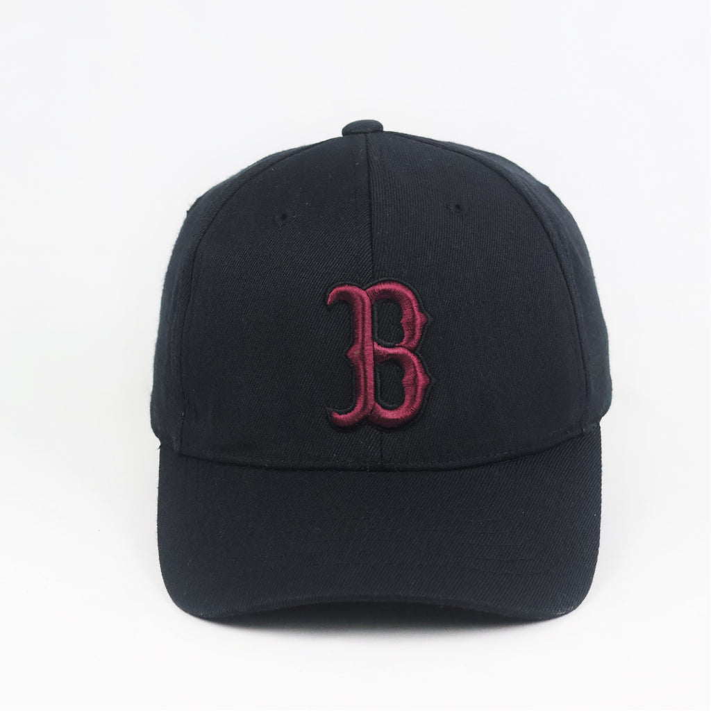 Vintage Boston Red Sox Flexfit Hat | Thrifted Black & Maroon MLB Cap XS-S