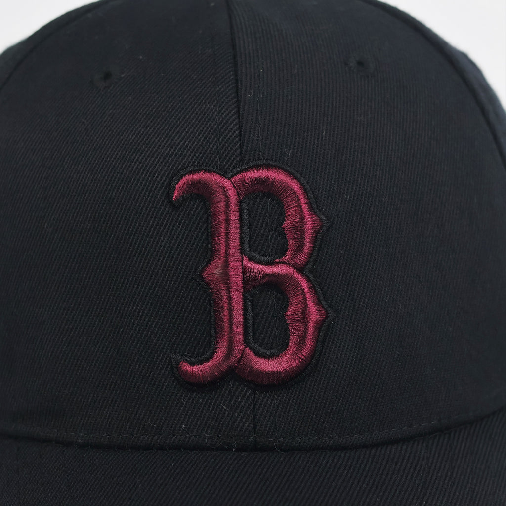 Vintage Boston Red Sox Flexfit Hat | Thrifted Black & Maroon MLB Cap XS-S