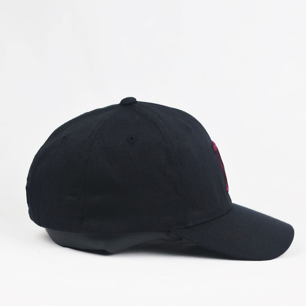 Vintage Boston Red Sox Flexfit Hat | Thrifted Black & Maroon MLB Cap XS-S