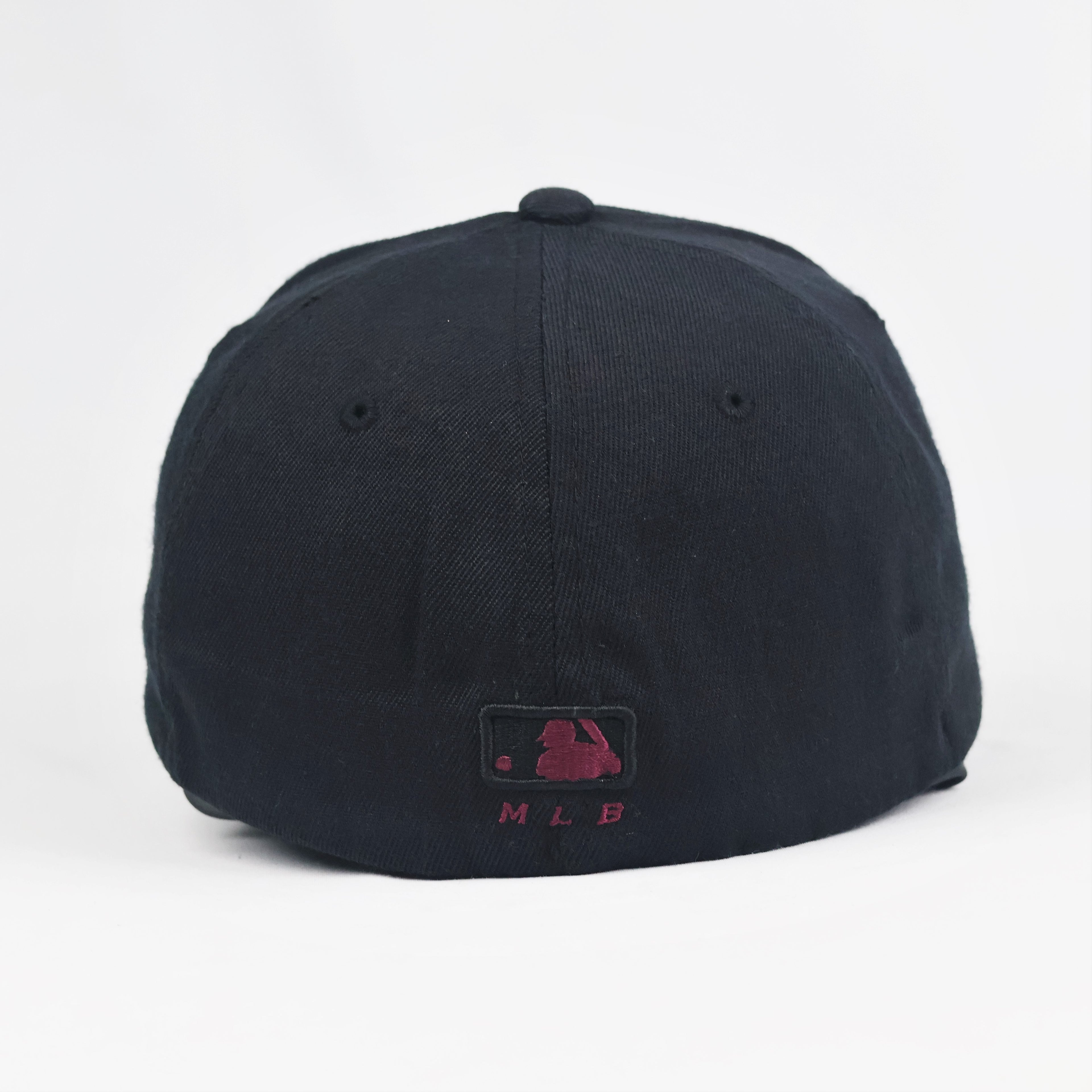 Vintage Boston Red Sox Flexfit Hat | Thrifted Black & Maroon MLB Cap XS-S