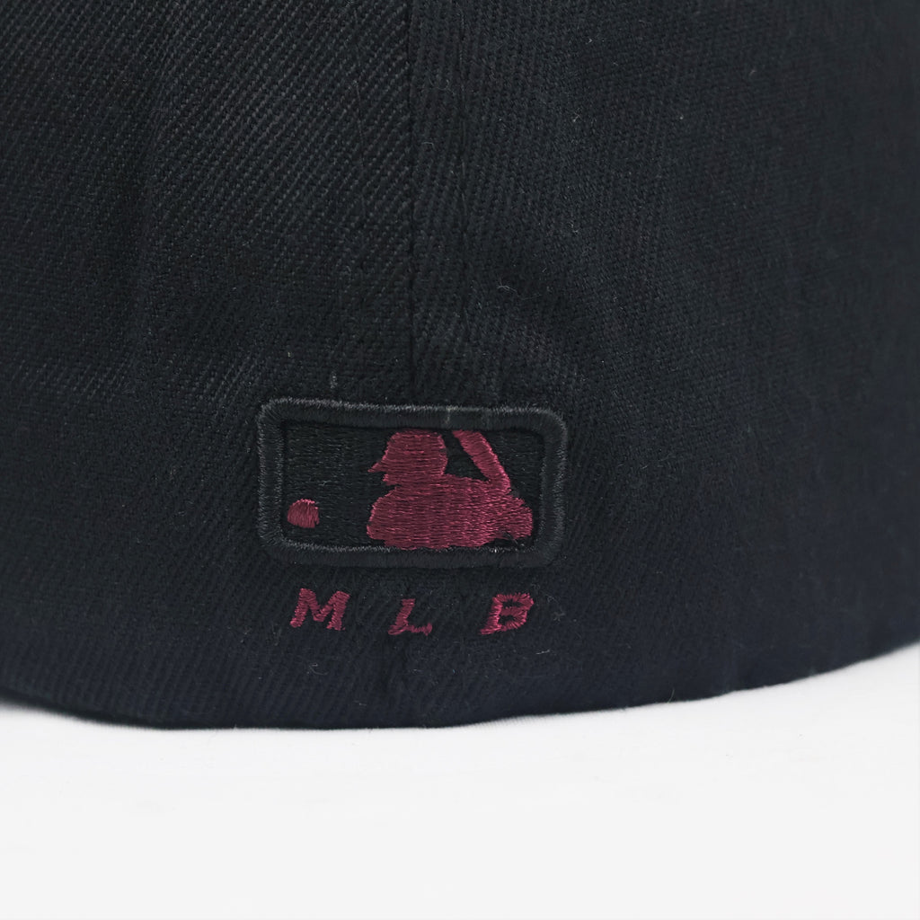 Vintage Boston Red Sox Flexfit Hat | Thrifted Black & Maroon MLB Cap XS-S