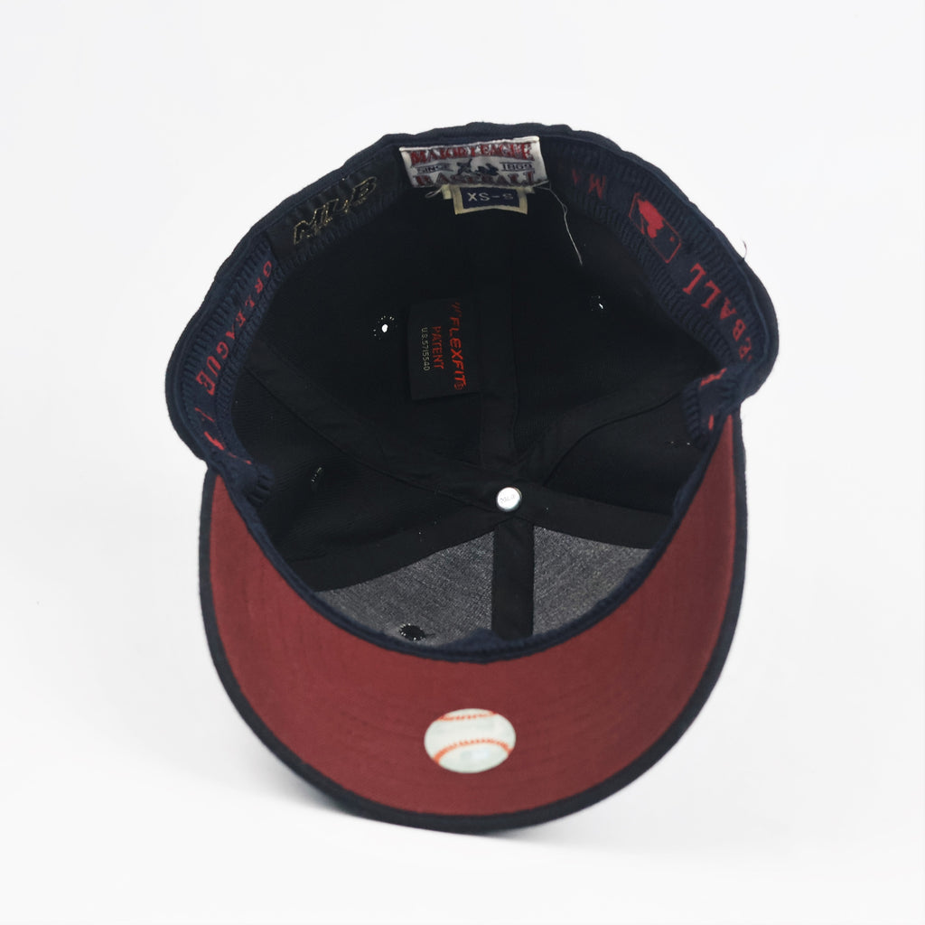 Vintage Boston Red Sox Flexfit Hat | Thrifted Black & Maroon MLB Cap XS-S