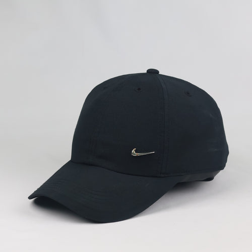 Vintage Nike Dri-FIT Club Cap | Thrifted Black Metal Swoosh Strapback Hat