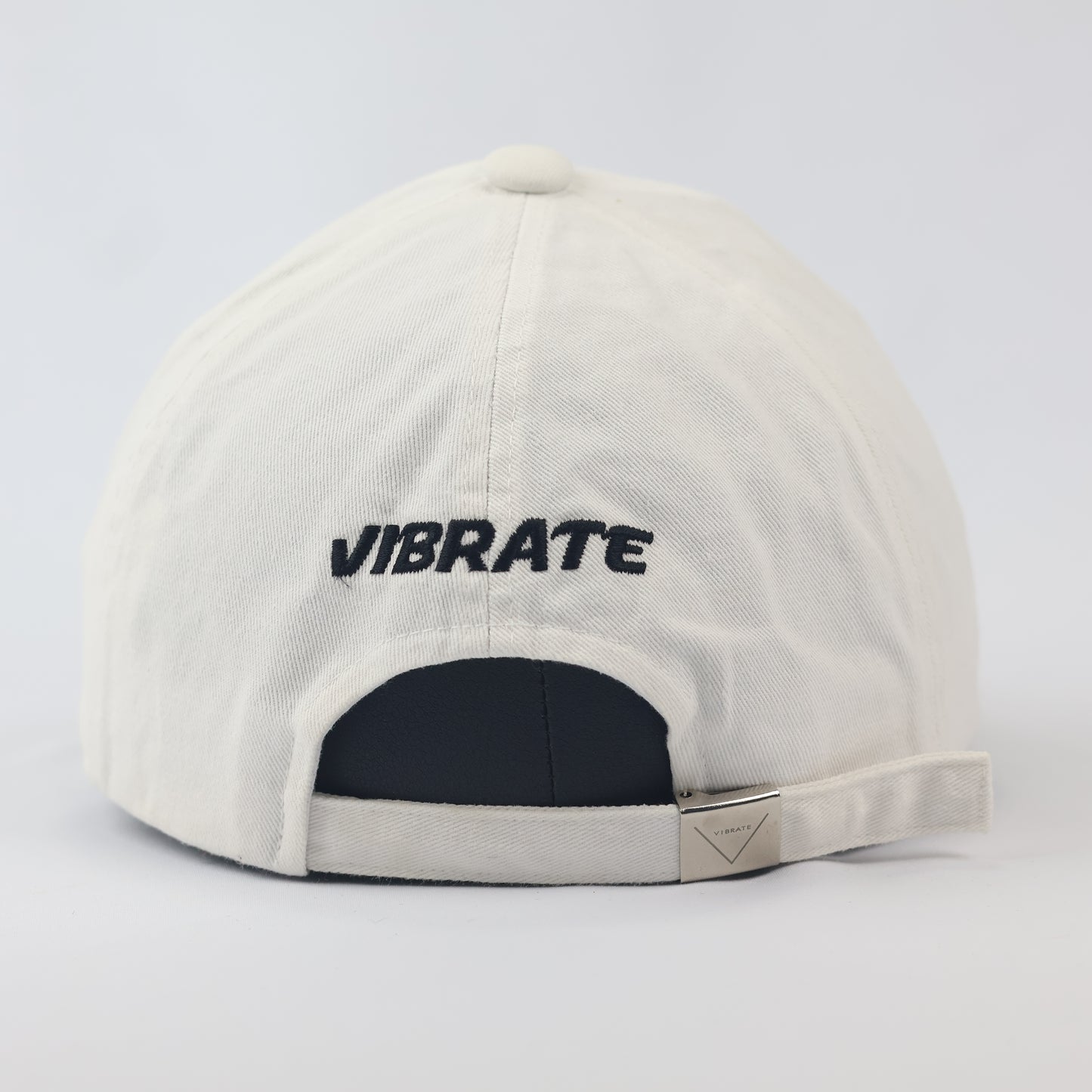 Vibrate Korea Signature Finger Logo Thrifted Cap - Premium White Streetwear Hat