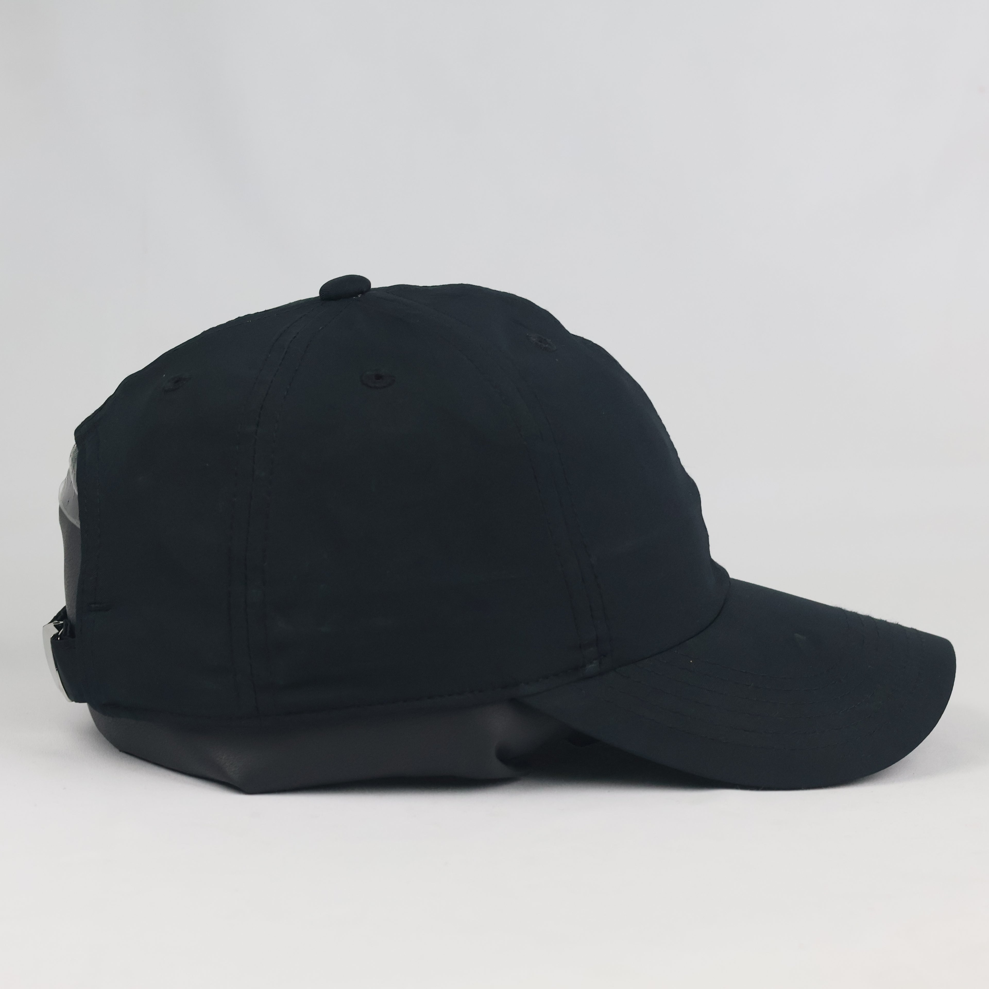 Vintage Nike Dri-FIT Club Cap | Thrifted Black Metal Swoosh Strapback Hat