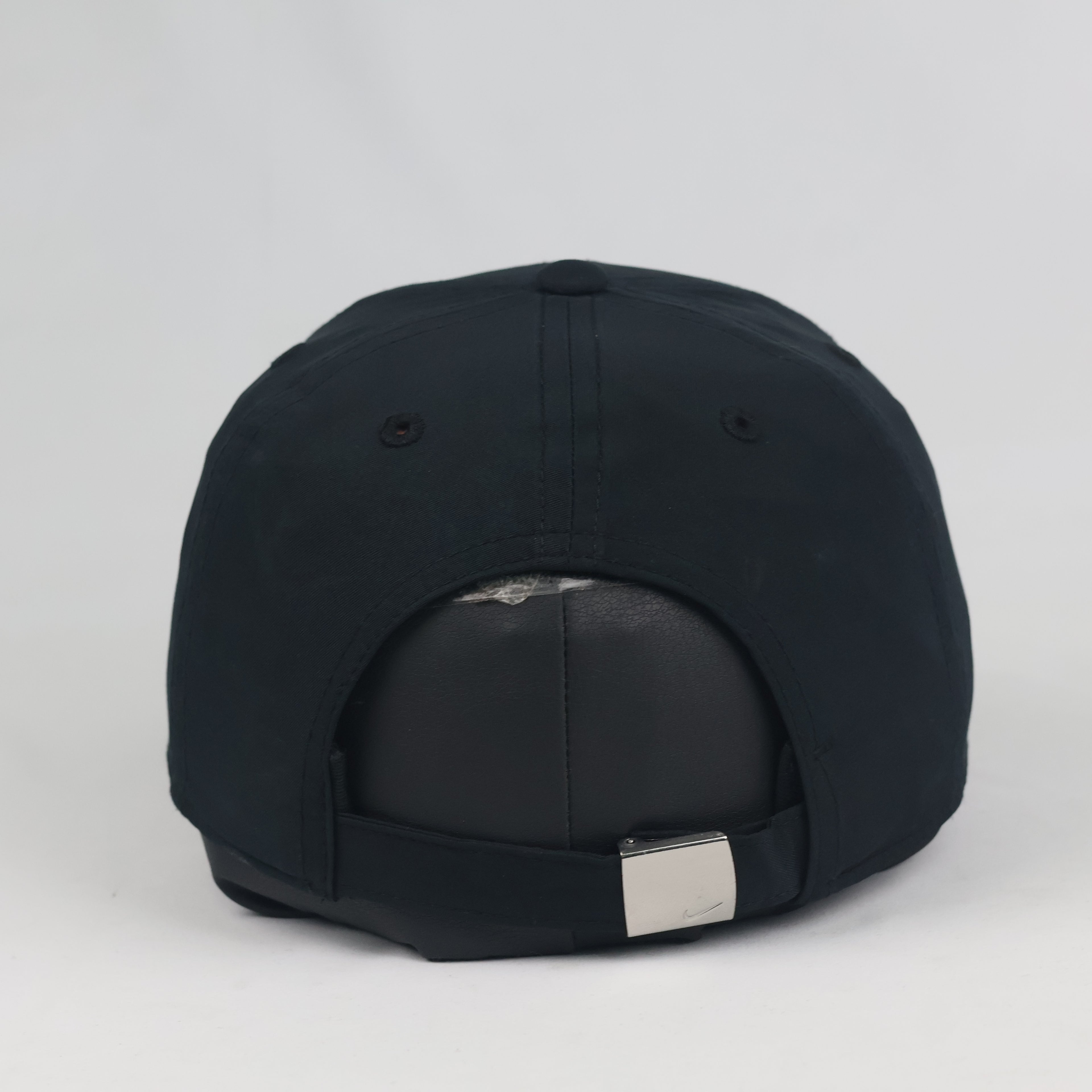 Vintage Nike Dri-FIT Club Cap | Thrifted Black Metal Swoosh Strapback Hat