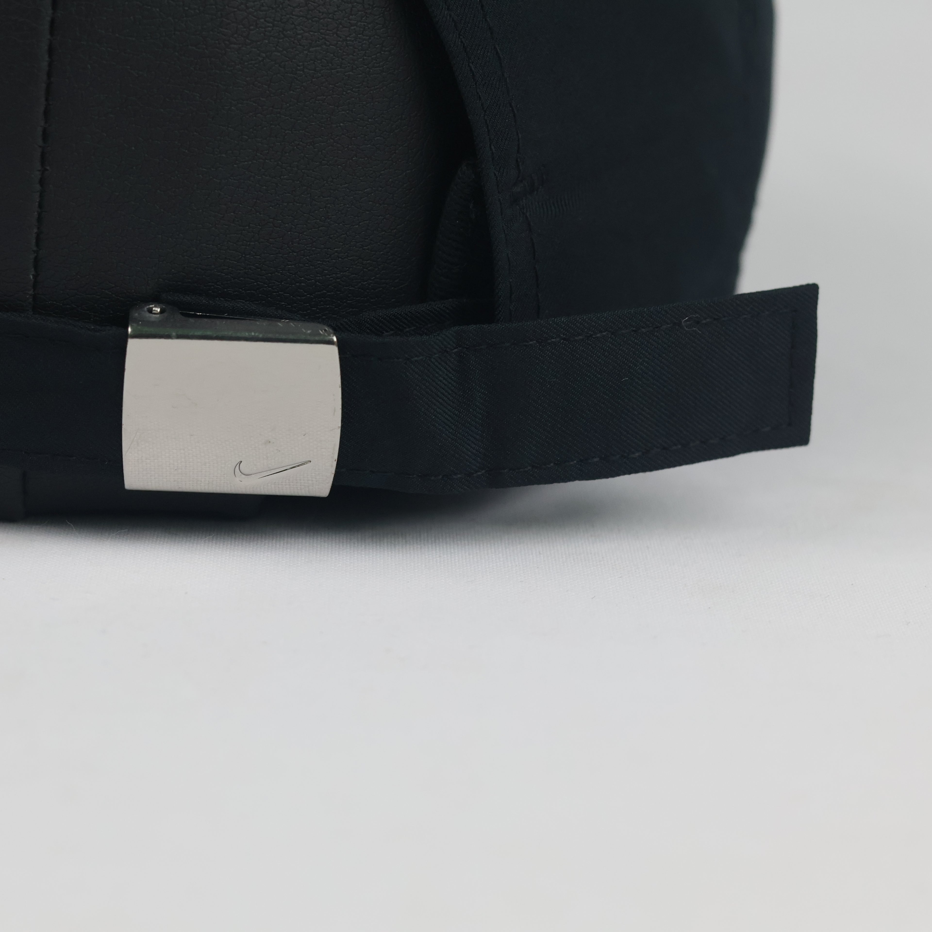 Vintage Nike Dri-FIT Club Cap | Thrifted Black Metal Swoosh Strapback Hat