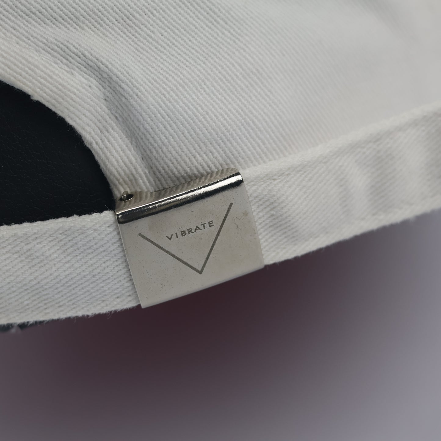 Vibrate Korea Signature Finger Logo Thrifted Cap - Premium White Streetwear Hat