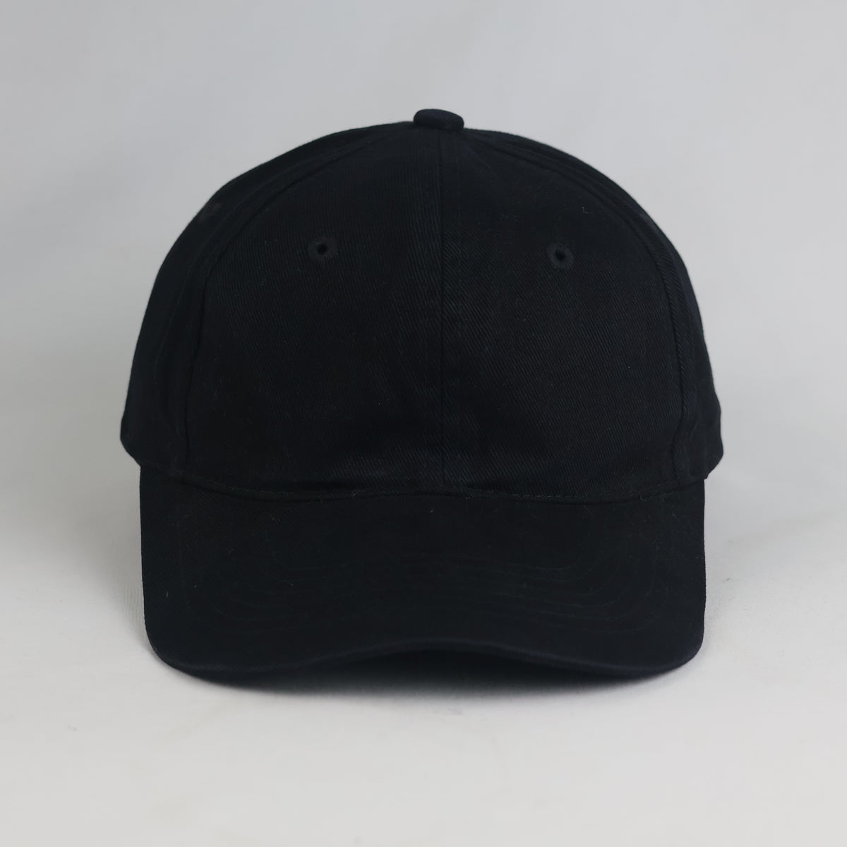 Thrifted New Wave Black Cotton Strapback Cap with Back Patch (Size 57–58 cm) | 10836