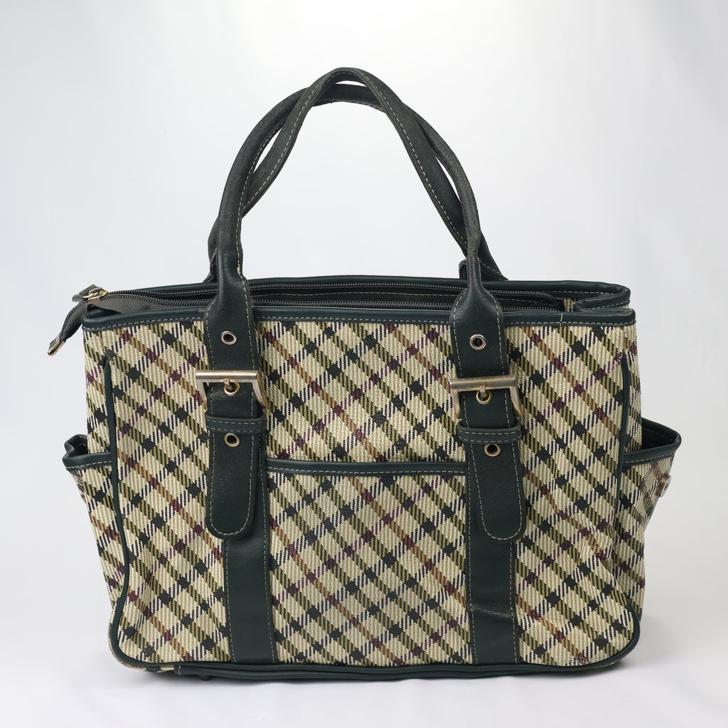 Authentic DAKS British Heritage Plaid Thrifted Tote - Men's Luxury Handbag