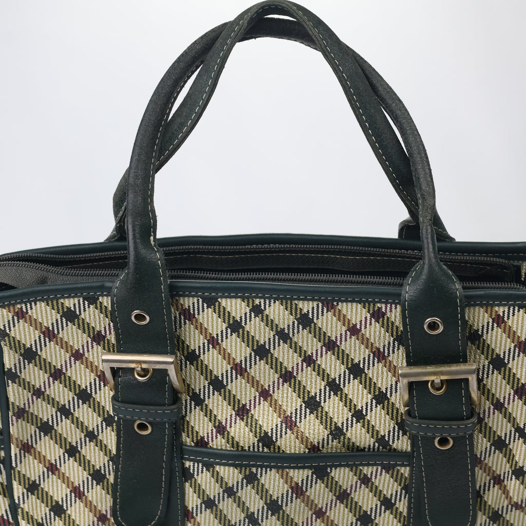 Authentic DAKS British Heritage Plaid Thrifted Tote - Men's Luxury Handbag