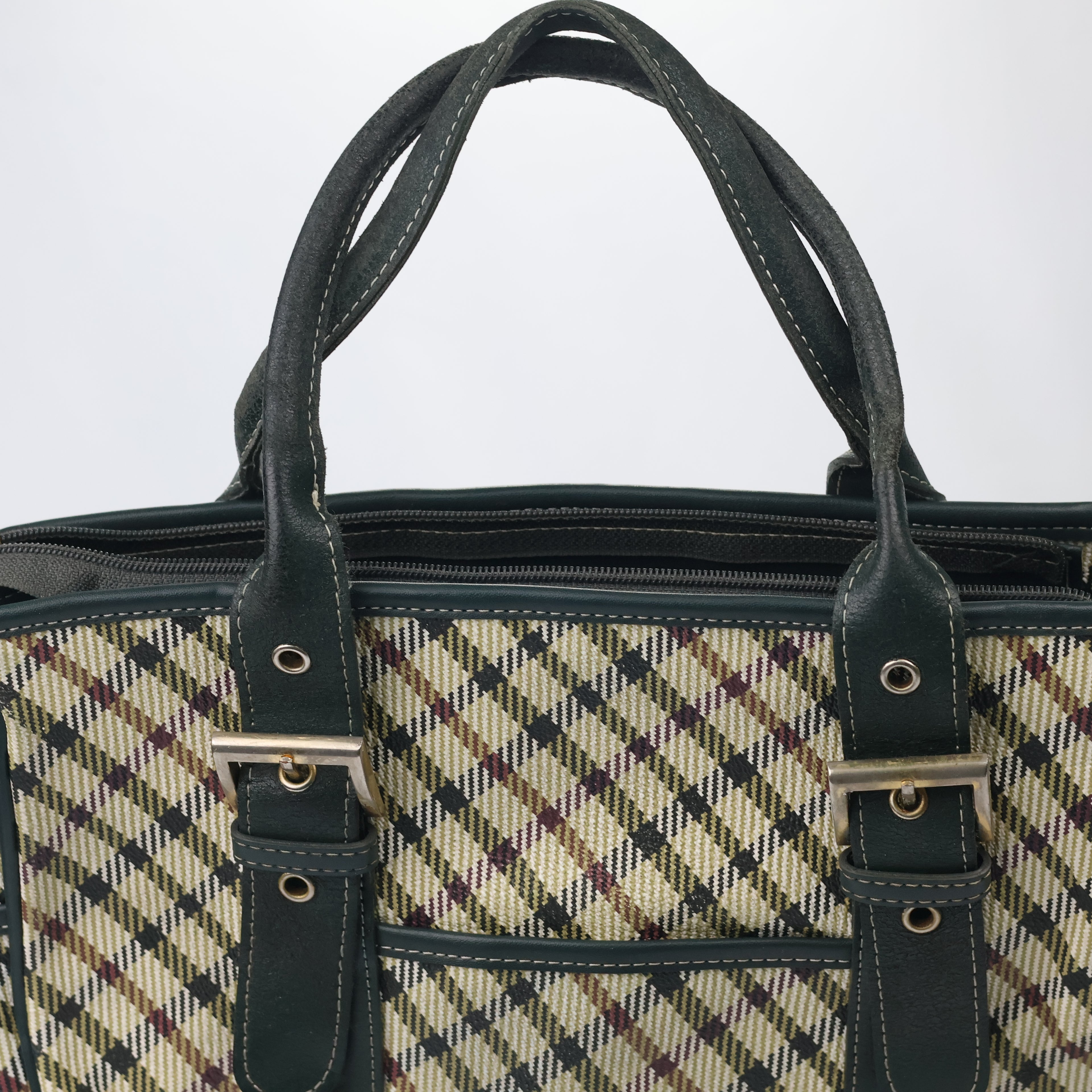 Authentic DAKS British Heritage Plaid Thrifted Tote - Men's Luxury Handbag