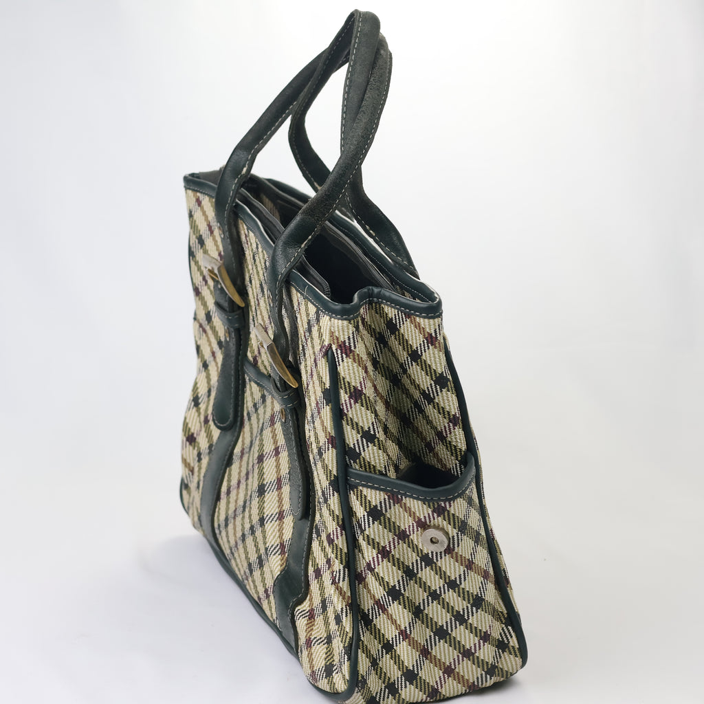 Authentic DAKS British Heritage Plaid Thrifted Tote - Men's Luxury Handbag