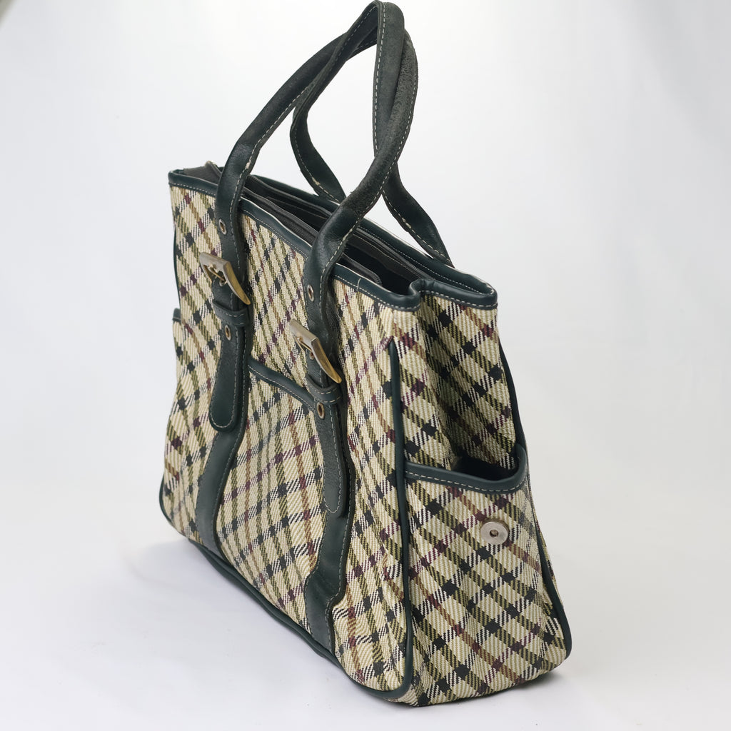 Authentic DAKS British Heritage Plaid Thrifted Tote - Men's Luxury Handbag