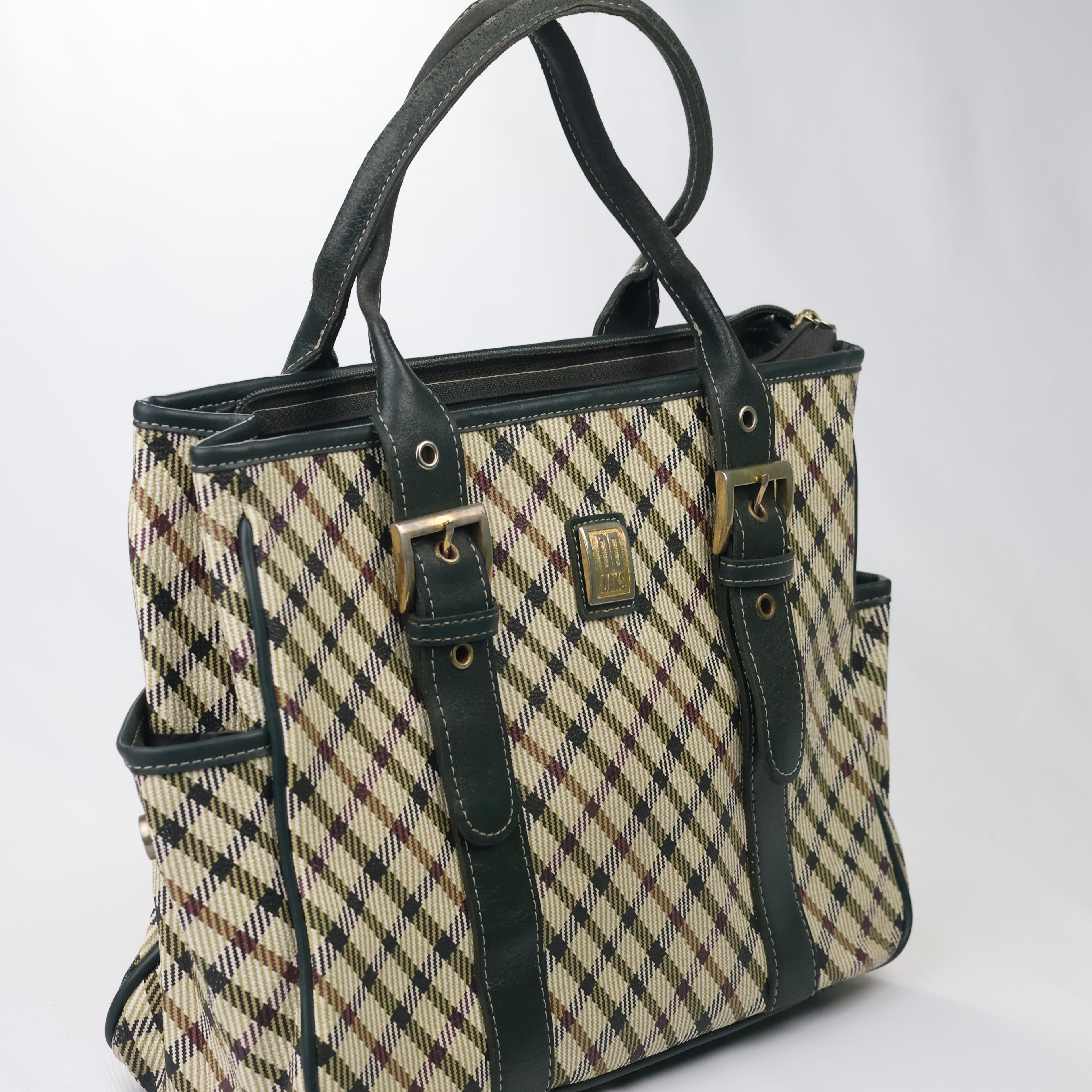 Authentic DAKS British Heritage Plaid Thrifted Tote - Men's Luxury Handbag