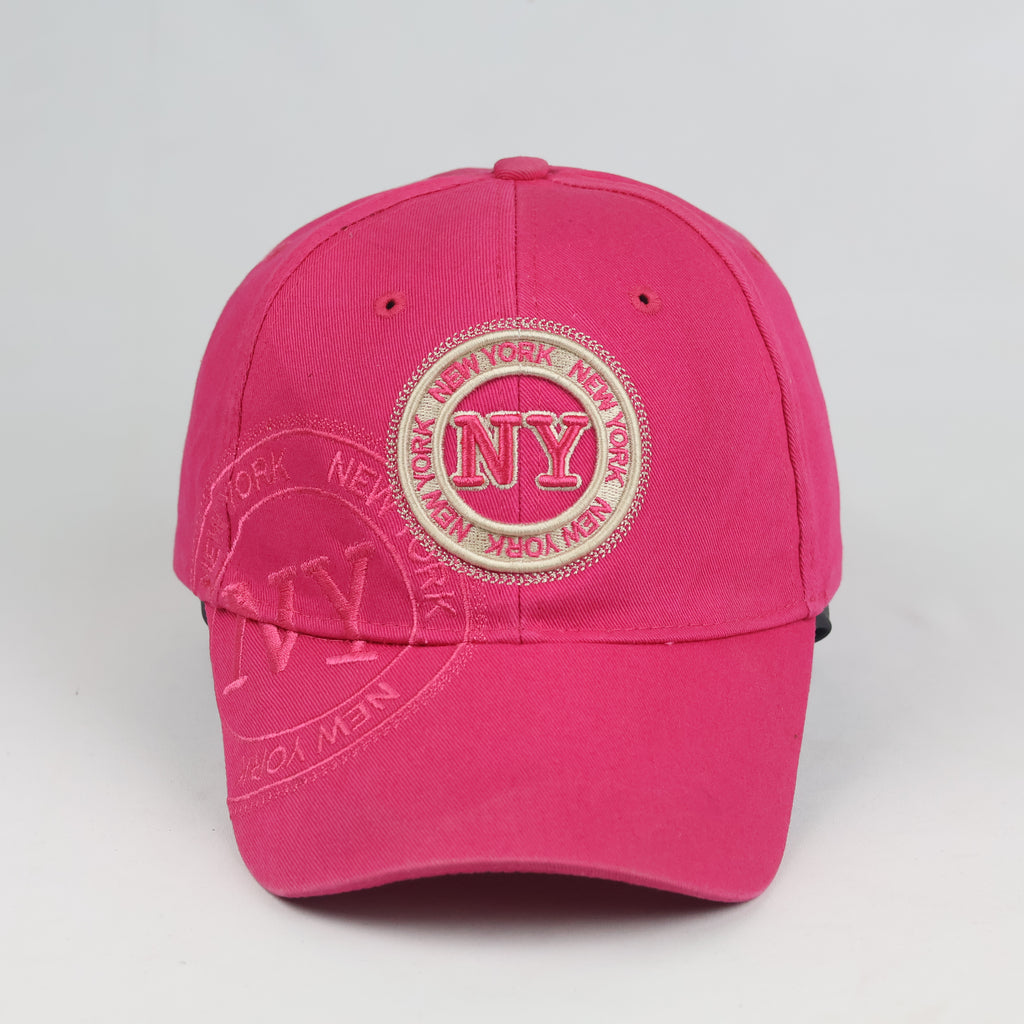 Robin Ruth New York Baseball Cap - Thrifted Hot Pink Cotton Travel Souvenir Hat