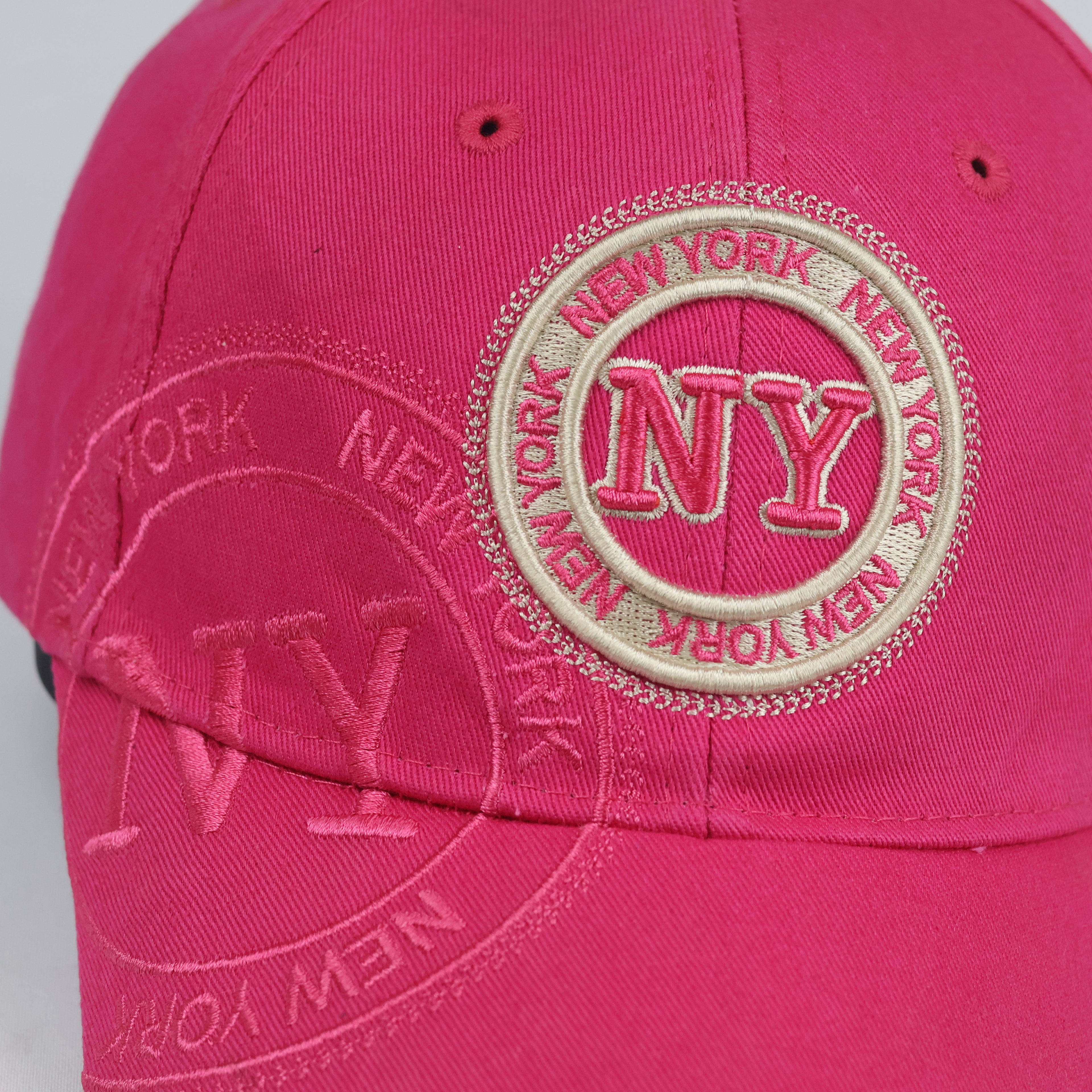 Robin Ruth New York Baseball Cap - Thrifted Hot Pink Cotton Travel Souvenir Hat