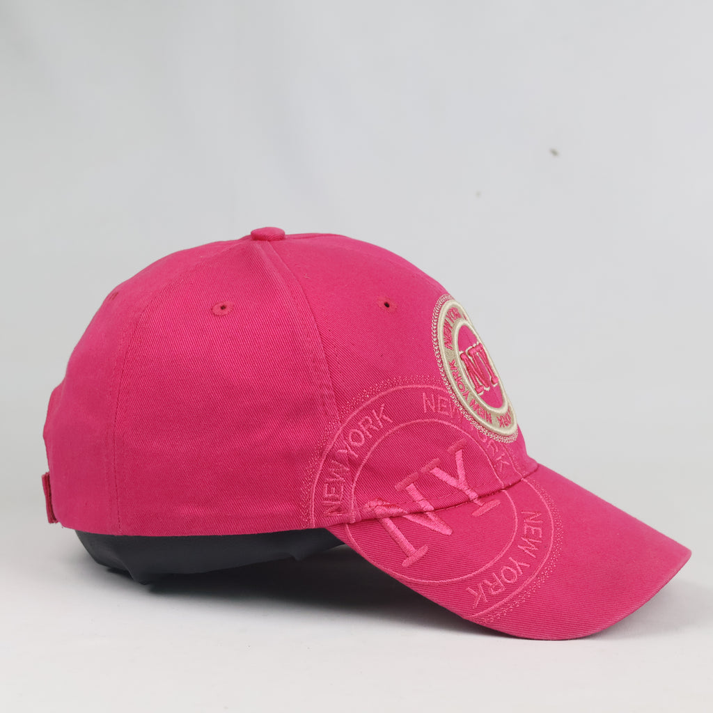 Robin Ruth New York Baseball Cap - Thrifted Hot Pink Cotton Travel Souvenir Hat