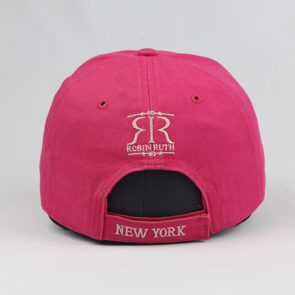 Robin Ruth New York Baseball Cap - Thrifted Hot Pink Cotton Travel Souvenir Hat