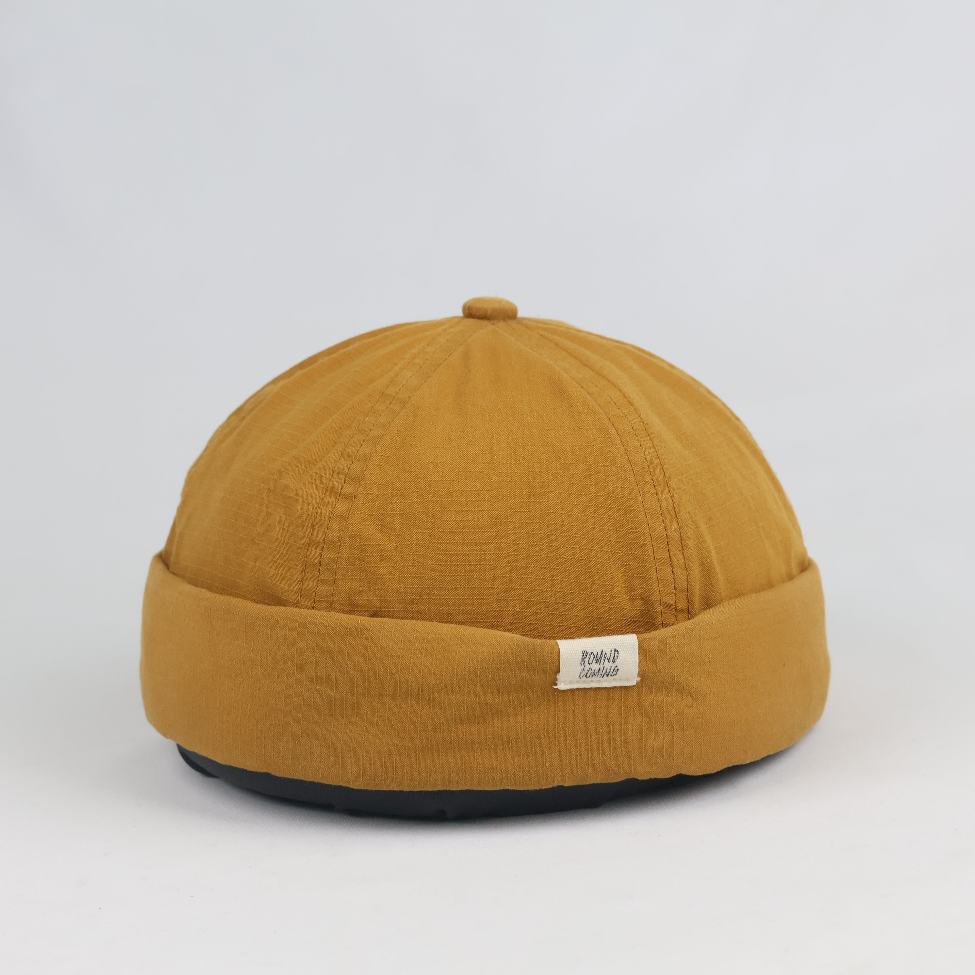 Mustard Yellow Brimless Sailor Cap - Adjustable Cotton Twill Docker Hat
