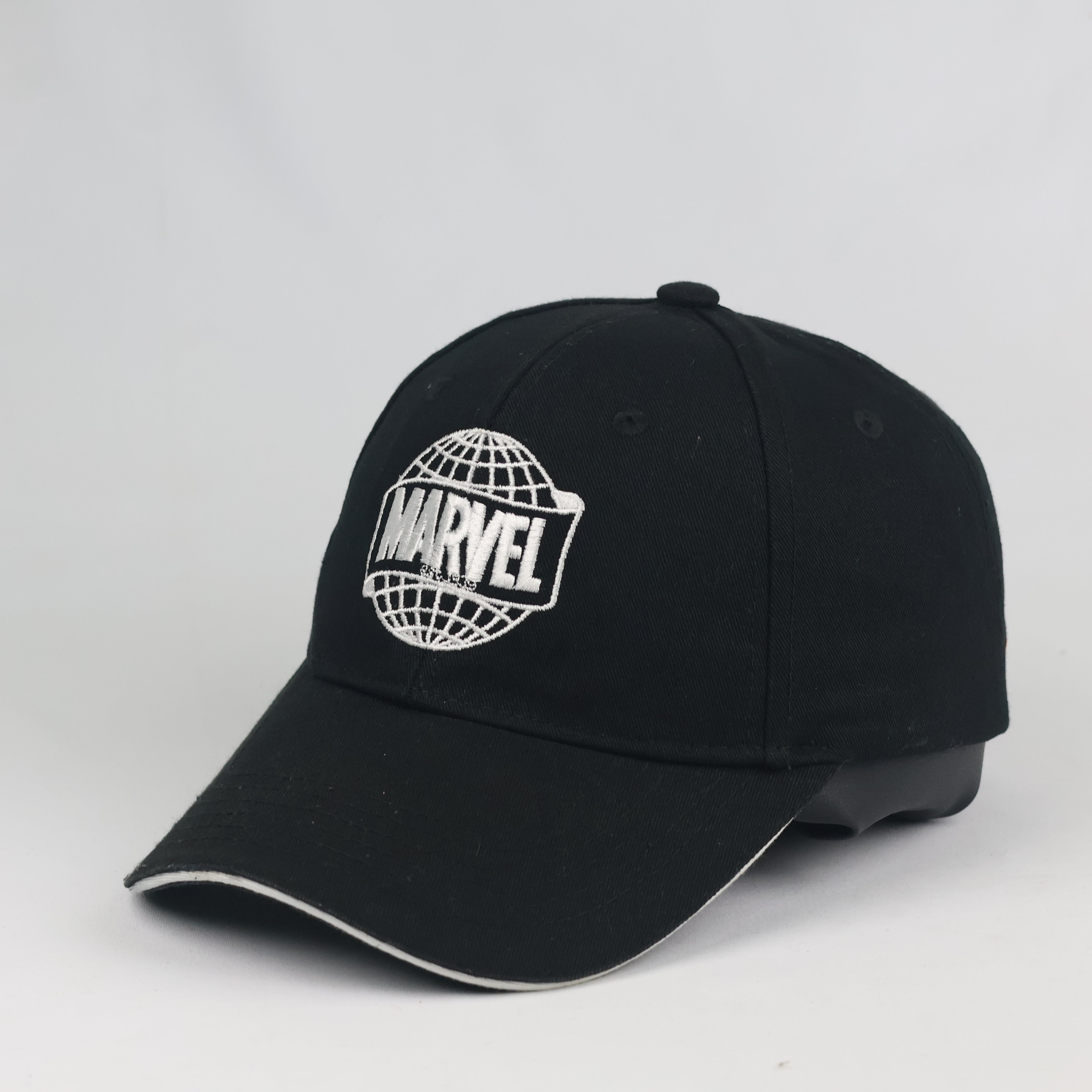Vintage Marvel Globe Snapback Hat | Thrifted Black Red Comic Box Logo Cap