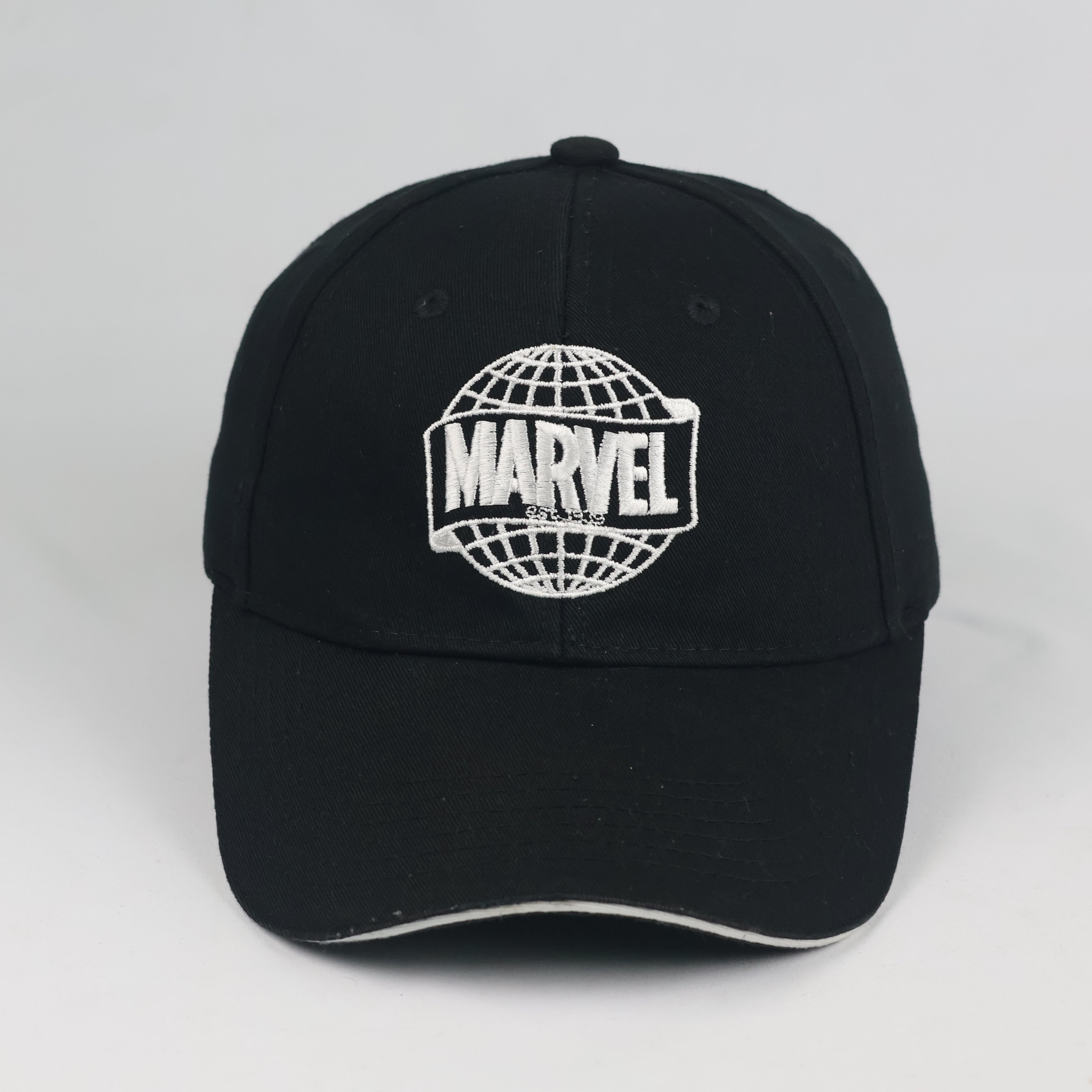 Vintage Marvel Globe Snapback Hat | Thrifted Black Red Comic Box Logo Cap