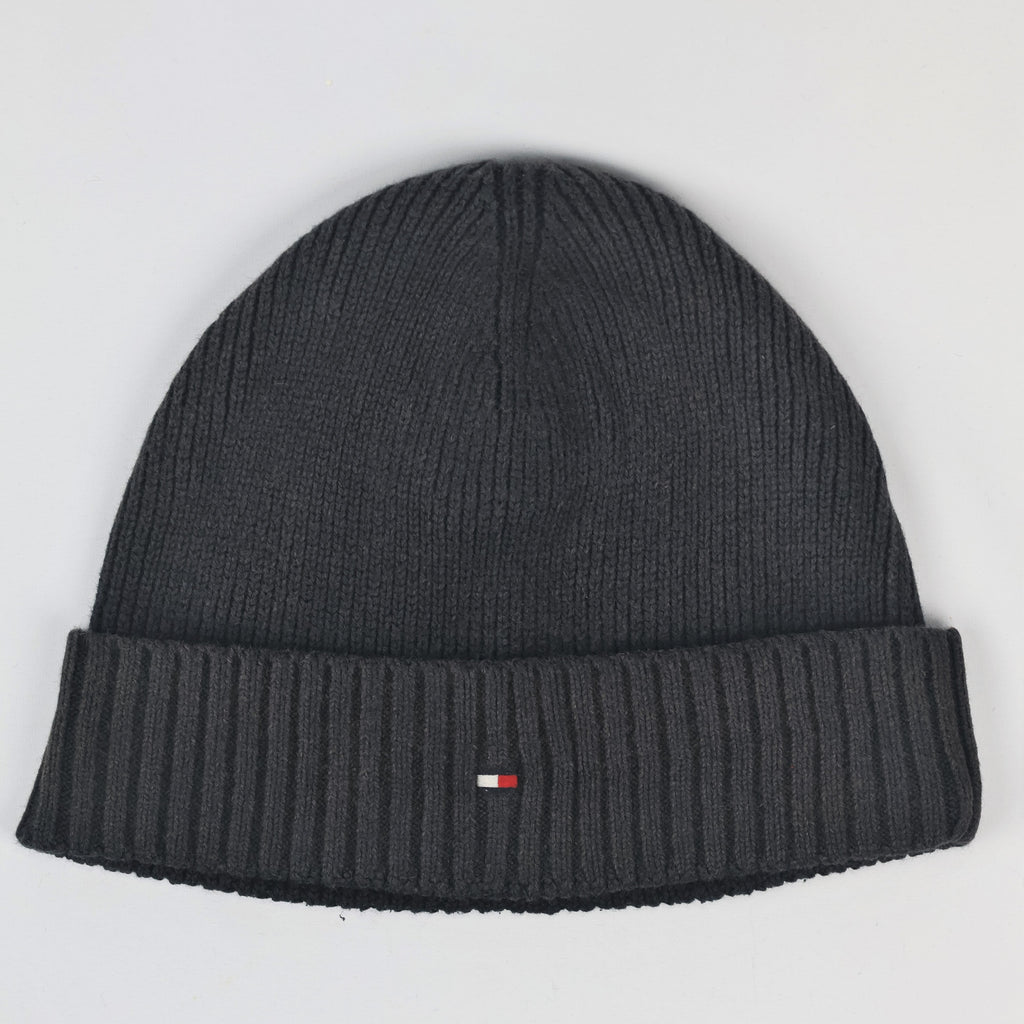 Tommy Hilfiger Essential Ribbed Thrifted Beanie - One Size Adult Warm Cap