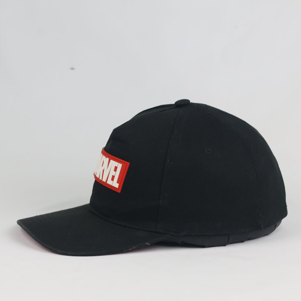 Vintage Marvel Box Logo Snapback Hat | Thrifted Black & Red Superhero Cap