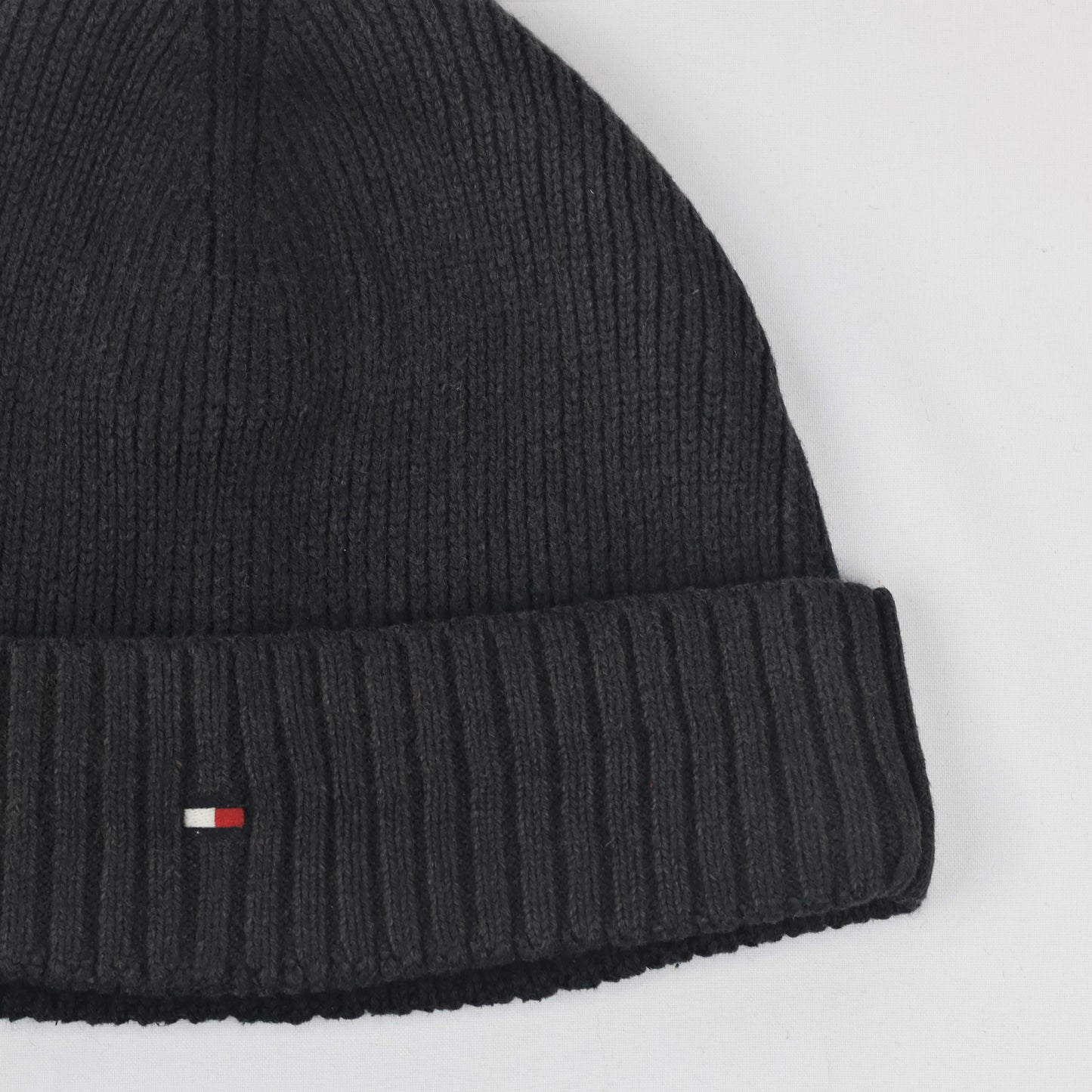 Tommy Hilfiger Essential Ribbed Thrifted Beanie - One Size Adult Warm Cap