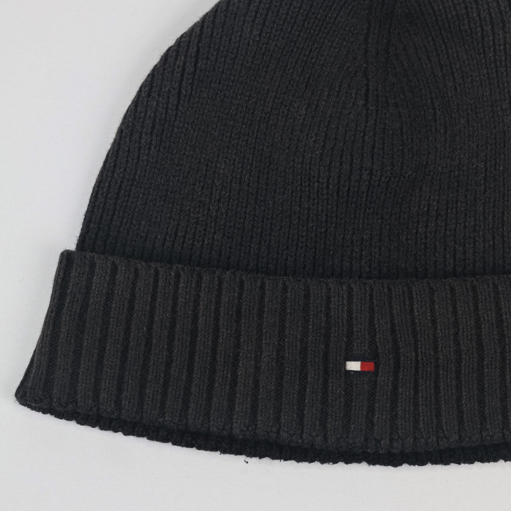 Tommy Hilfiger Essential Ribbed Thrifted Beanie - One Size Adult Warm Cap