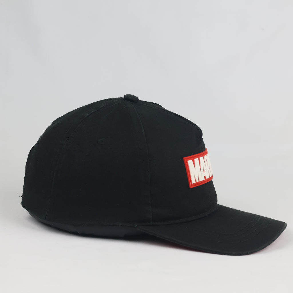 Vintage Marvel Box Logo Snapback Hat | Thrifted Black & Red Superhero Cap