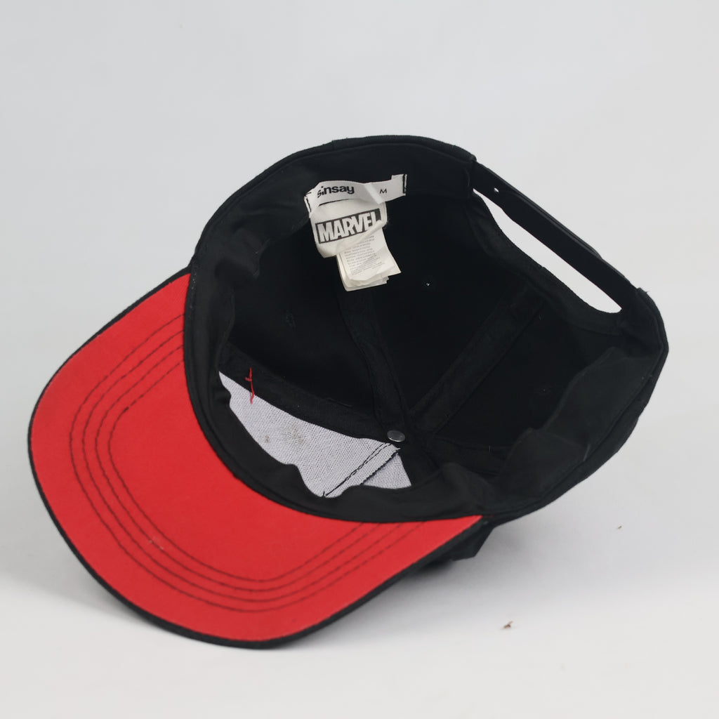 Vintage Marvel Box Logo Snapback Hat | Thrifted Black & Red Superhero Cap