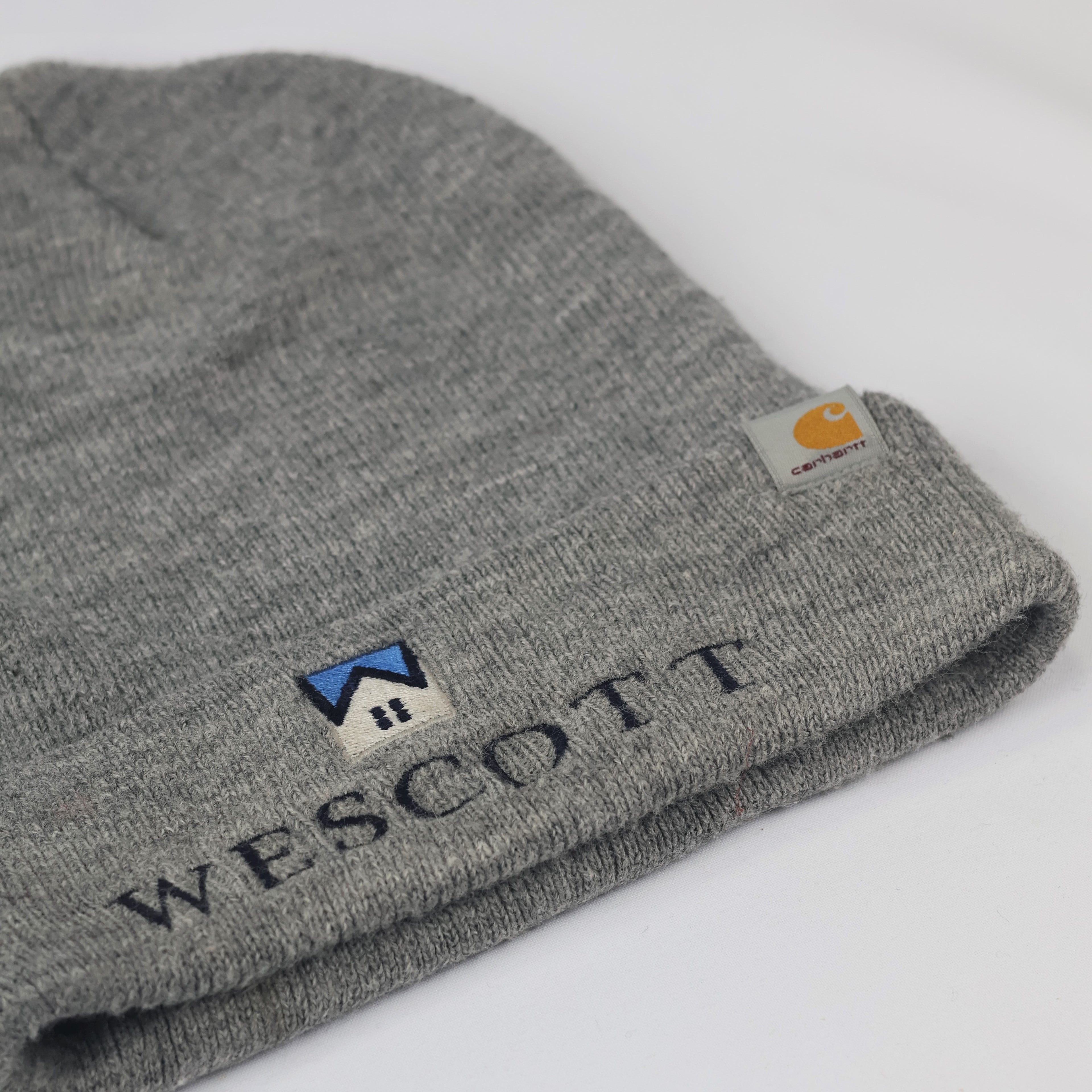 Carhartt Adult Unisex Heather Grey Knit Thrifted Beanie - Wescott Corporate Edition