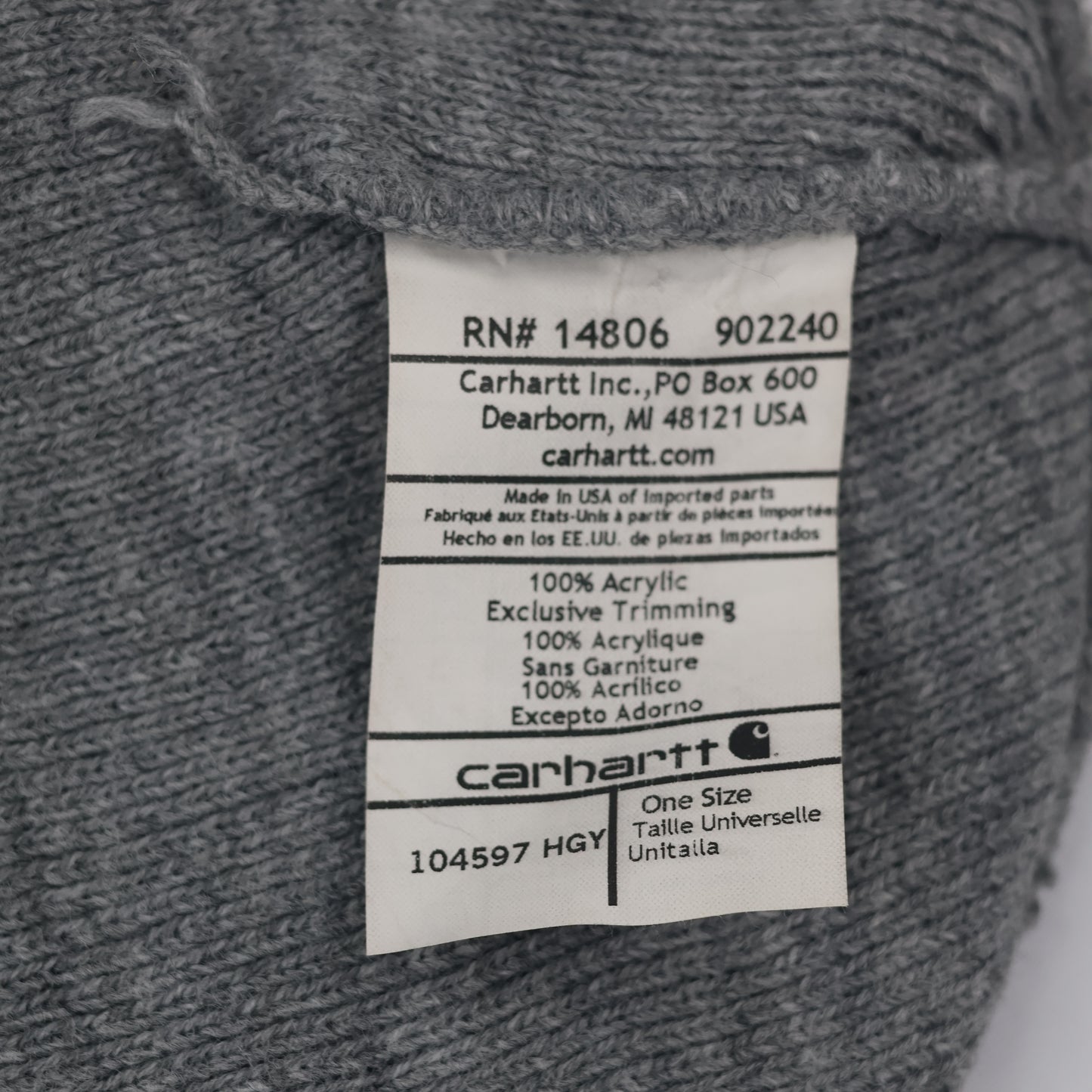 Carhartt Adult Unisex Heather Grey Knit Thrifted Beanie - Wescott Corporate Edition